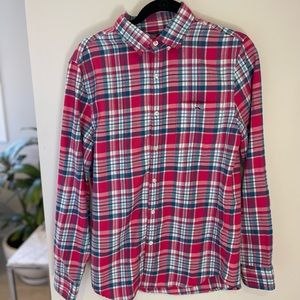 Vineyard Vines Mens Size Small Slim Fit Tucker Pink Blue Plaid Shirt